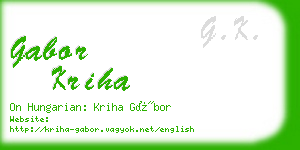 gabor kriha business card